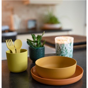 B-Zestaw naczyń 5 elem. BIOplastik CPLA ochre