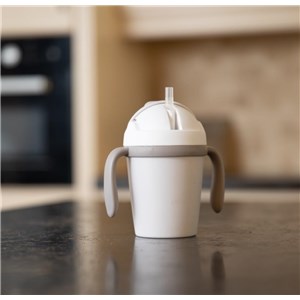 B-Kubek do picia ze słomką BIOplastik CPLA grey