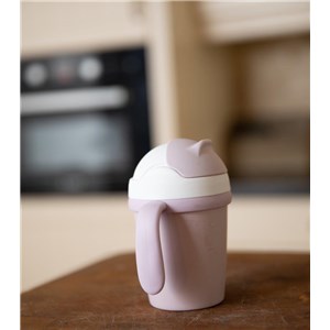 B-Kubek do picia ze słomką BIOplastik CPLA pink