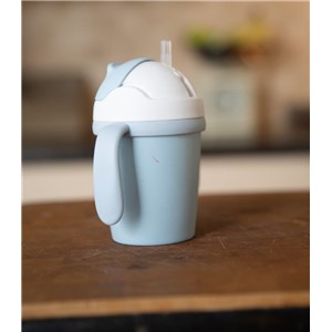 B-Kubek do picia ze słomką BIOplastik CPLA blue