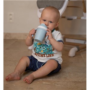 B-Kubek do picia ze słomką BIOplastik CPLA blue