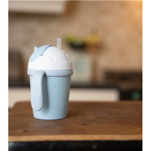 B-Kubek do picia ze słomką BIOplastik CPLA blue