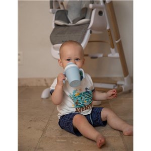 B-Kubek do picia ze słomką BIOplastik CPLA blue