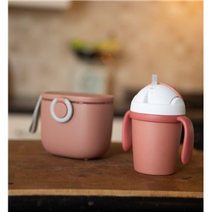 B-Kubek do picia ze słomką BIOplastik CPLA terraco