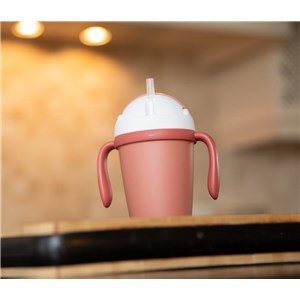 B-Kubek do picia ze słomką BIOplastik CPLA terraco