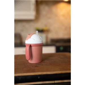 B-Kubek do picia ze słomką BIOplastik CPLA terraco