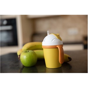 B-Kubek do picia ze słomką BIOplastik CPLA ochre