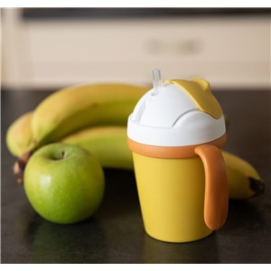 B-Kubek do picia ze słomką BIOplastik CPLA ochre