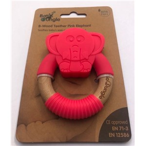 B-Gryzak drewniano-silikonowy Animals Elephant Pin