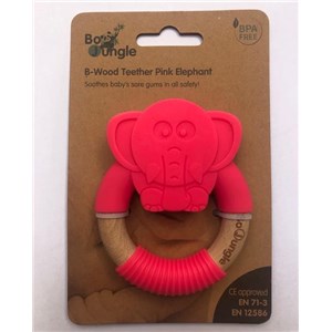 B-Gryzak drewniano-silikonowy Animals Elephant Pin