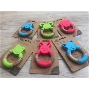 B-Gryzak drewniano-silikonowy Animals Green Frog