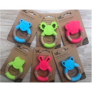 B-Gryzak drewniano-silikonowy Animals Green Frog