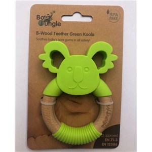 B-Gryzak drewniano-silikonowy Animals Green Koala