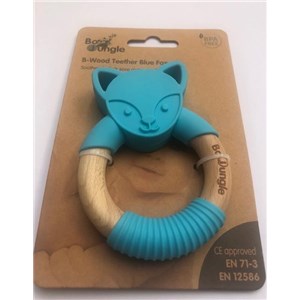 B-Gryzak drewniano-silikonowy Animals Blue Fox