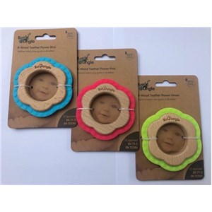 B-Gryzak drewniano-silikonowy Flower Blue