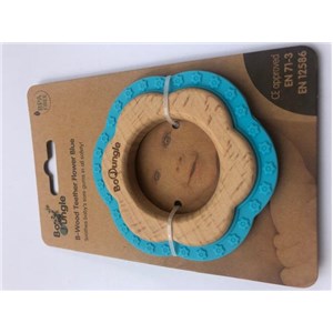 B-Gryzak drewniano-silikonowy Flower Blue