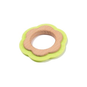 B-Gryzak drewniano-silikonowy Flower Green