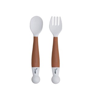 B-Elastyczne sztućce łyżeczka/widelec Terracotta