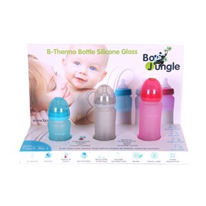 B-Thermo Butelka 150ml szkło/silikon Róż