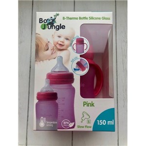 B-Thermo Butelka 150ml szkło/silikon Róż