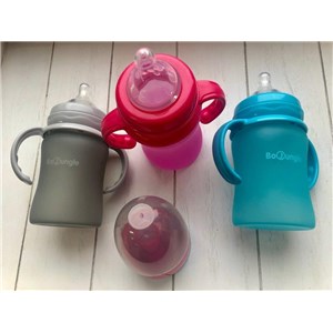 B-Thermo Butelka 150ml szkło/silikon Szary