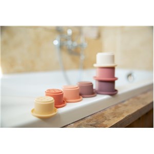 B-Silikonowa wieża z kubków Lovely Pink