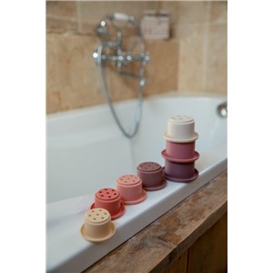 B-Silikonowa wieża z kubków Lovely Pink