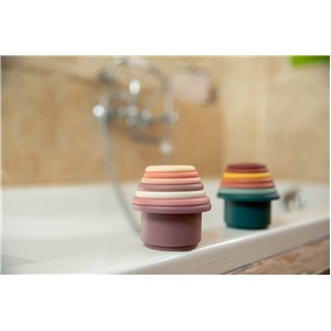 B-Silikonowa wieża z kubków Lovely Pink