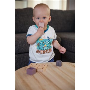 B-Sorter układanka silikon i bambus PINK serce