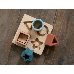 B-Sorter układanka silikon i bambus STAR Classic