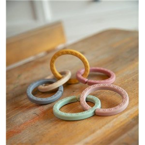 B-Silikonowe kółka, zawieszka gryzak 6 sztuk