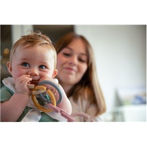 B-Silikonowe kółka, zawieszka gryzak 6 sztuk