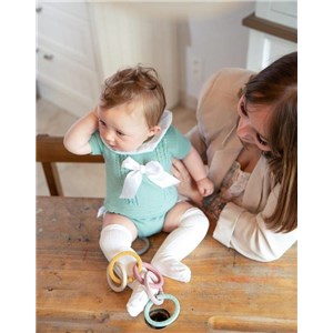 B-Silikonowe kółka, zawieszka gryzak 6 sztuk