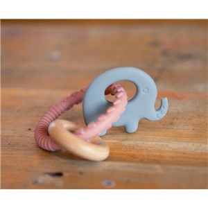 B-Silikonowy gryzak pierścień Elephant Pink