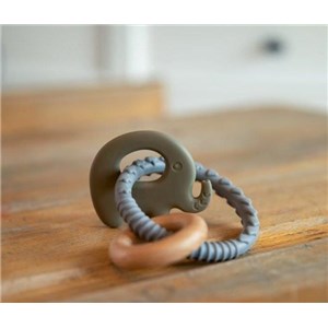 B-Silikonowy gryzak pierścień Elephant Blue