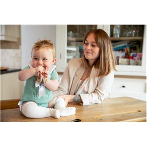 B-Silikonowy gryzak pierścień Elephant Blue