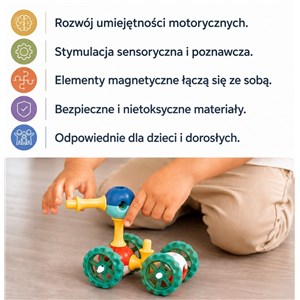 KUB Planet Edu magnetyczne klocki konstruk. 3D 70 - zdjęcie 8