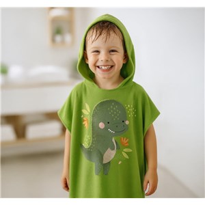 Okrycie kąpielowe z kapturem 100% cotton Dinozaur