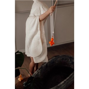 Ponczo kąpielowe, okrycie z kapturem Vanilla Cream