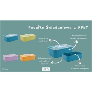 Plastikowy lunchbox pojemnik z rPET Jednorożec SAS