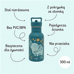 Butelka na wodę bidon 500 ml Słonik SASSI