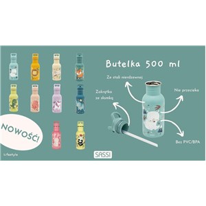Butelka na wodę bidon 500 ml Jednorożec SASSI