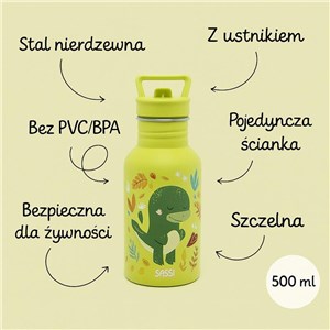 Butelka na wodę bidon 500 ml Dinozaur SASSI
