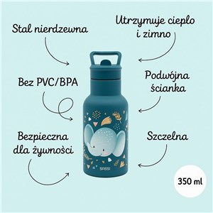 Butelka termiczna 350 ml Słonik SASSI - zdjęcie 4