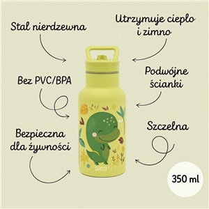 Butelka termiczna 350 ml Dinozaur SASSI