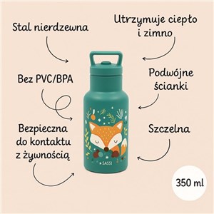 Butelka termiczna 350 ml Lisek SASSI - zdjęcie 3