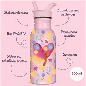 Butelka na wodę bidon 500 ml Motyl SASSI
