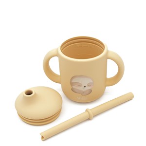 Kubek silikonowy z rurką dla dzieci Leniwiec SASSI