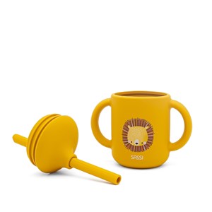 Kubek silikonowy z rurką dla dzieci Lew SASSI