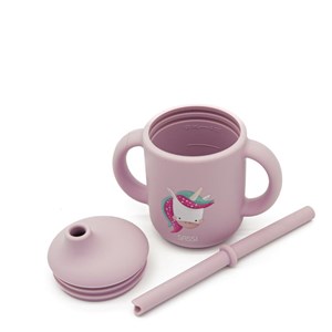 Kubek silikonowy z rurką Jednorożec SASSI